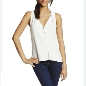 Trina Turk White zippered Tank Top